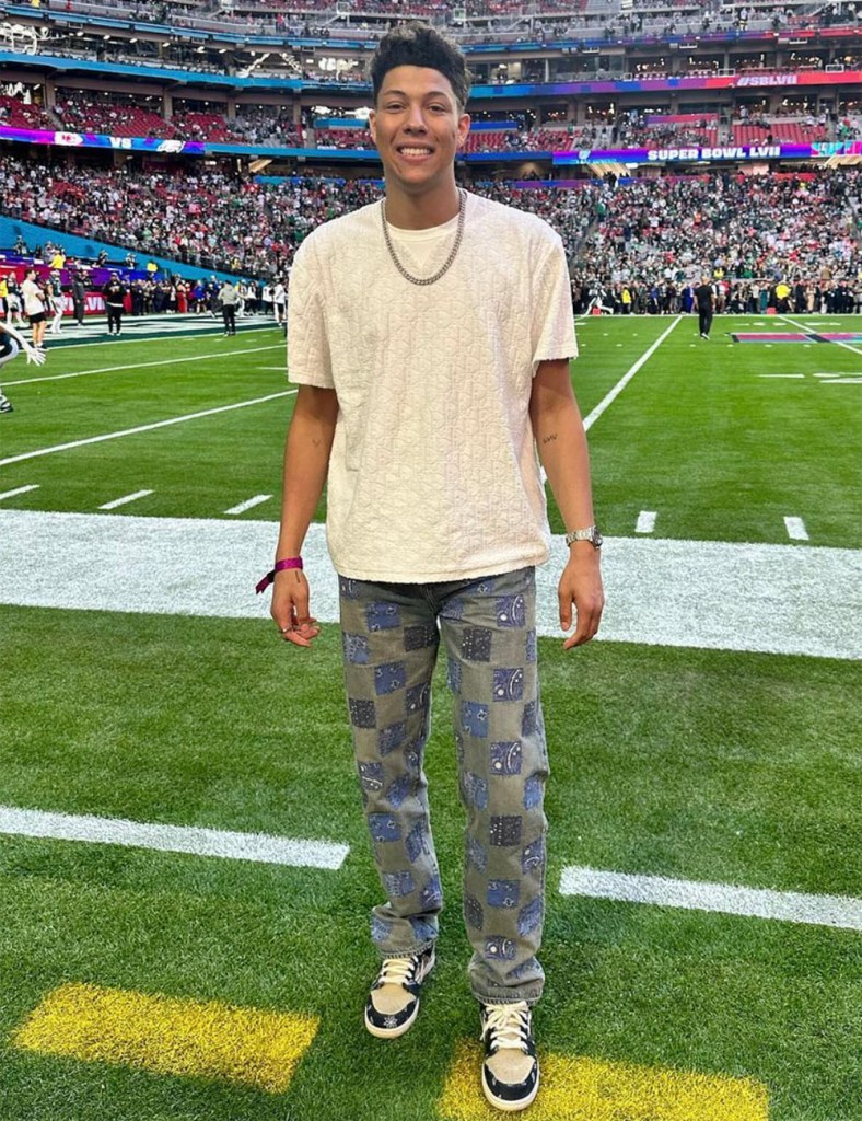 Jackson Mahomes  at a Chiefs game in 2023. 