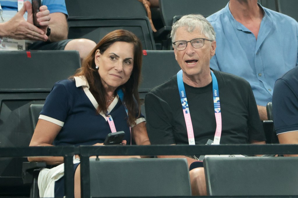 Bill Gates and Paula Hurd at Paris Olympics.