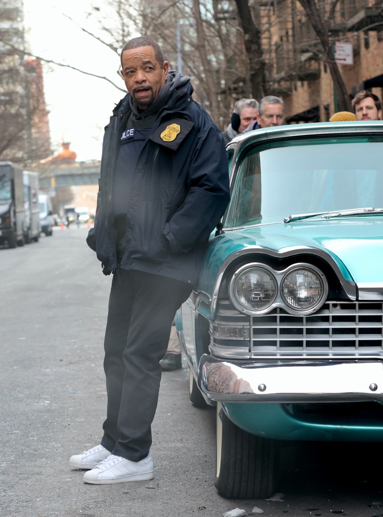 Ice-T on set in NYC.