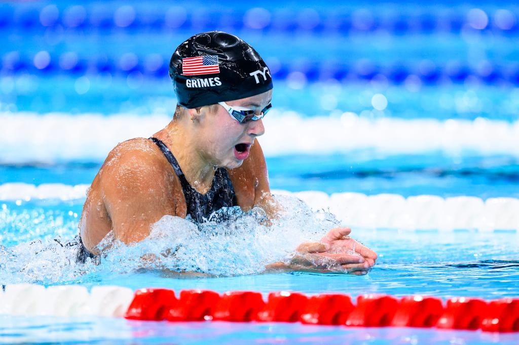 Katie Grimes also competed in the pool and won a silver medal at the 2024 Olympics.