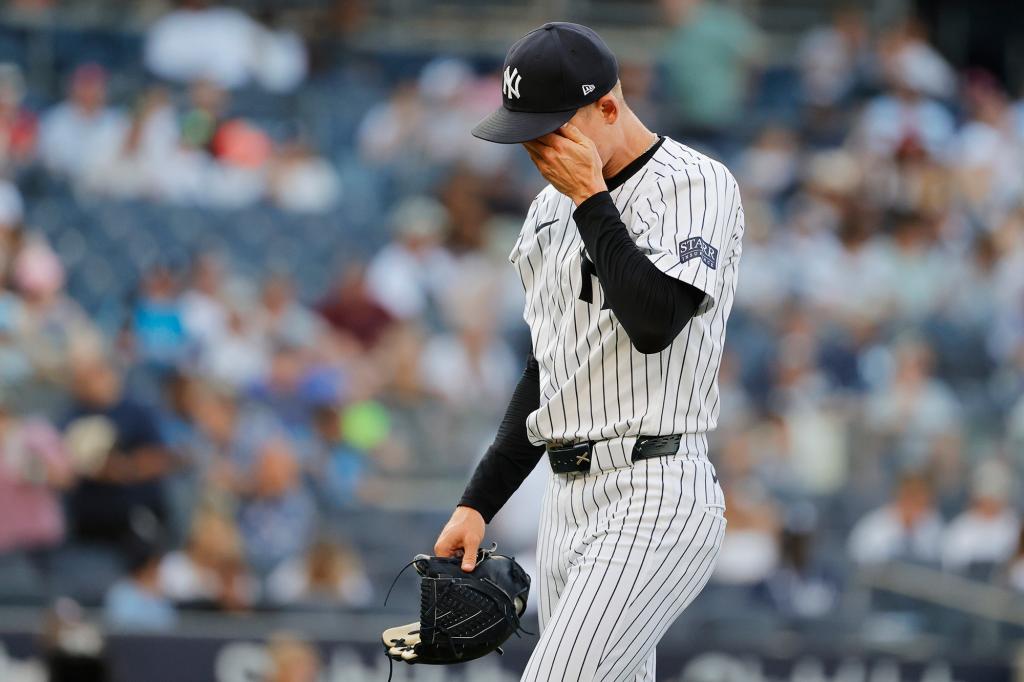 Luke Weaver took the loss in Game 2 of the Yankees' doubleheader with the Rangers on Aug. 10.