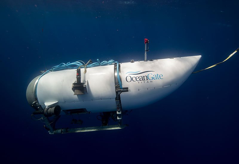 Titan submersible exploring the sunken SS Titanic wreck in the North Atlantic Ocean