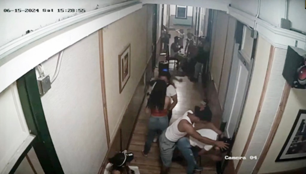 Surveillance footage shows a scene where the violent Venezuelan prison gang has taken over the Gateway Hotel in the Texas border city of El Paso — turning into a hub of fighting, drinking and hard-partying behavior, authorities say.
