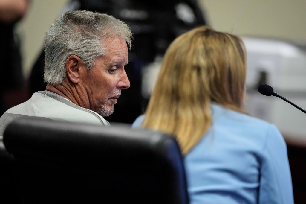 WINDER, GEORGIA - SEPTEMBER 6: Colin Gray, 54, the father of Apalachee High School shooting suspect Colt Gray, 14, sits in the Barrow County courthouse for his first appearance, on September 6, 2024, in Winder, Georgia. 