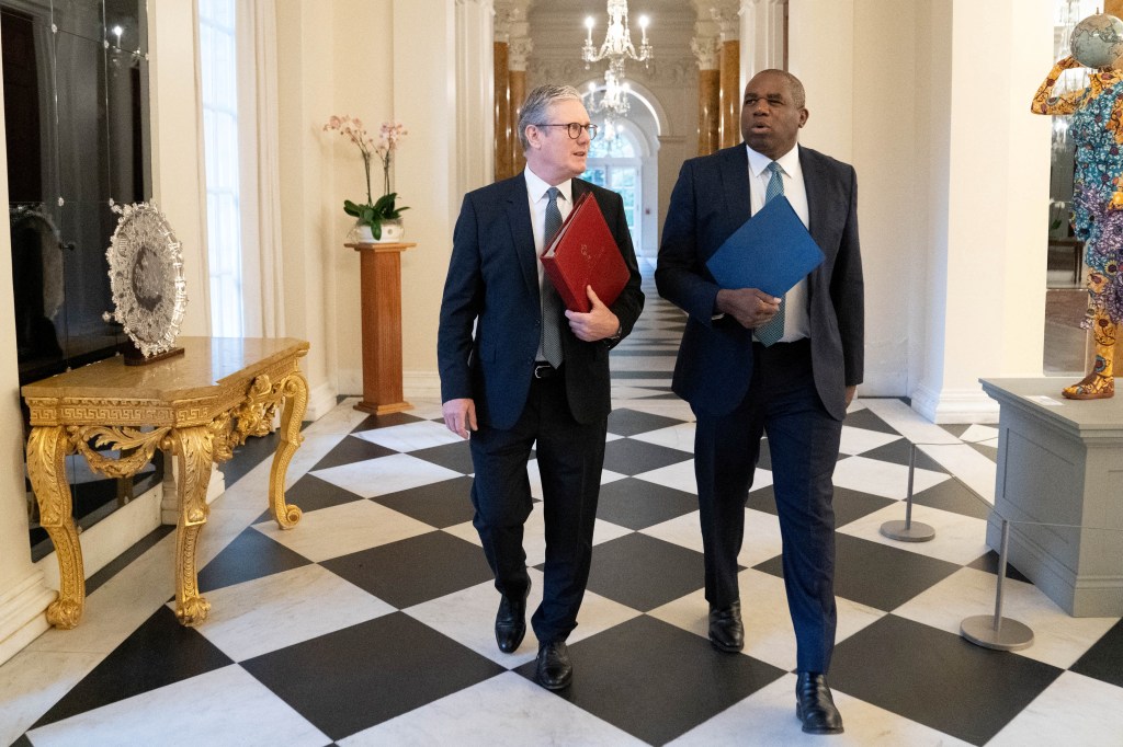 Britain's Prime Minister Keir Starmer and Foreign Secretary David Lammy pictured before meeting with President Biden on Friday.