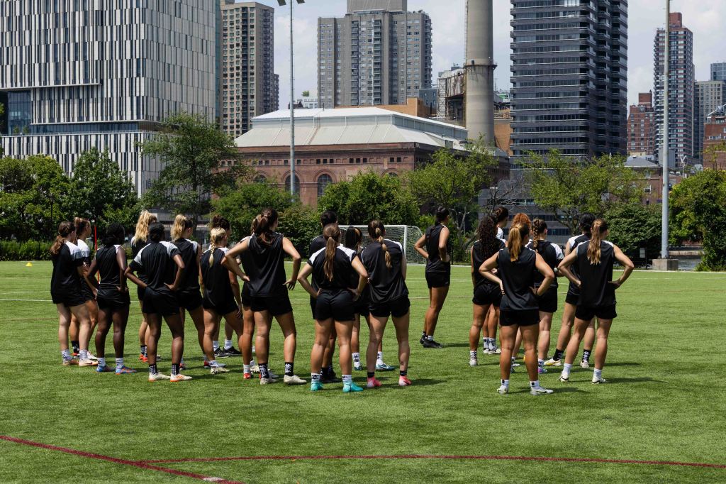 Brooklyn FC women's team on the practice field.