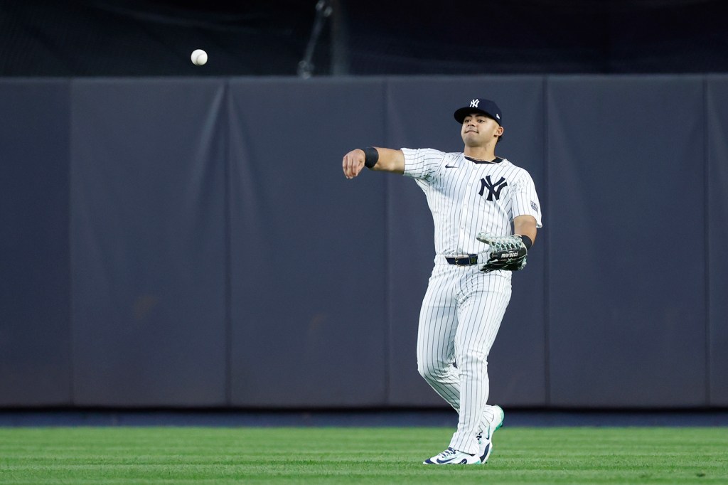 Jasson Dominguez, pictured Sept. 9, started the Yankees' final five games during the regular season.