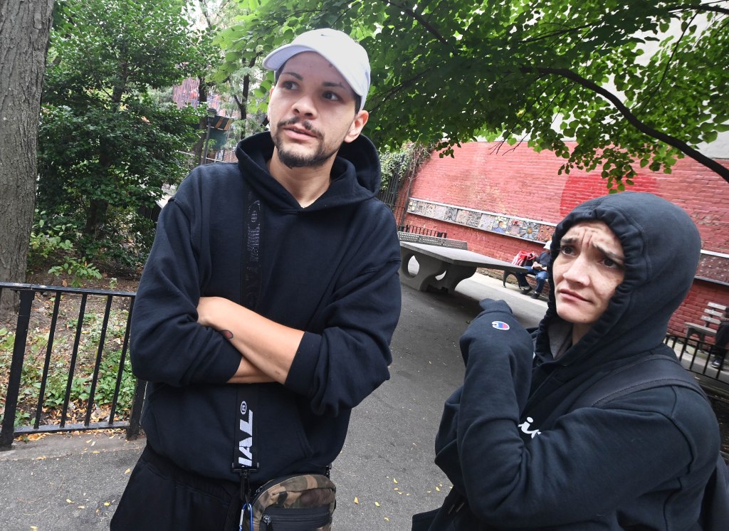 Darian Ramjit and a friend at Mathews-Palmer Playground