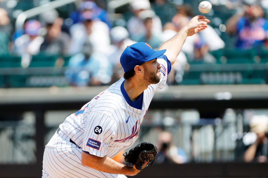 David Peterson throws a pitch during a start for the Mets during the 2024 season.