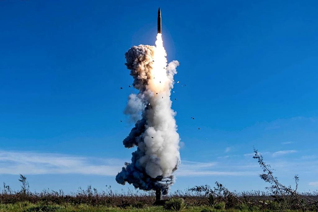 Chinese People's Liberation Army Rocket Force launching an intercontinental ballistic missile into the Pacific Ocean