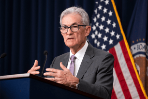 Federal Reserve Chairman Jerome Powell speaks after interest rate decision.