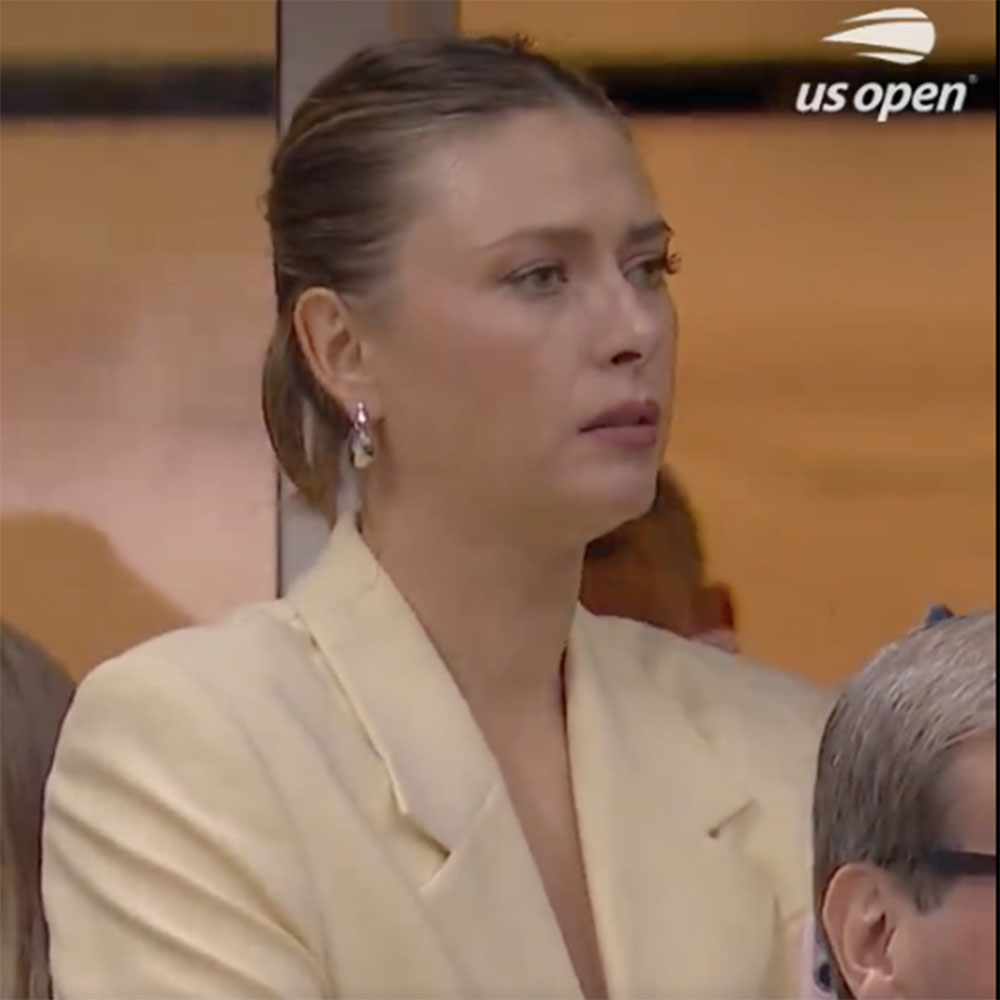 Maria Sharapova trolled herself after ESPN cameras captured her looking somber while at the US Open on Thursday, September 5, 2024.  