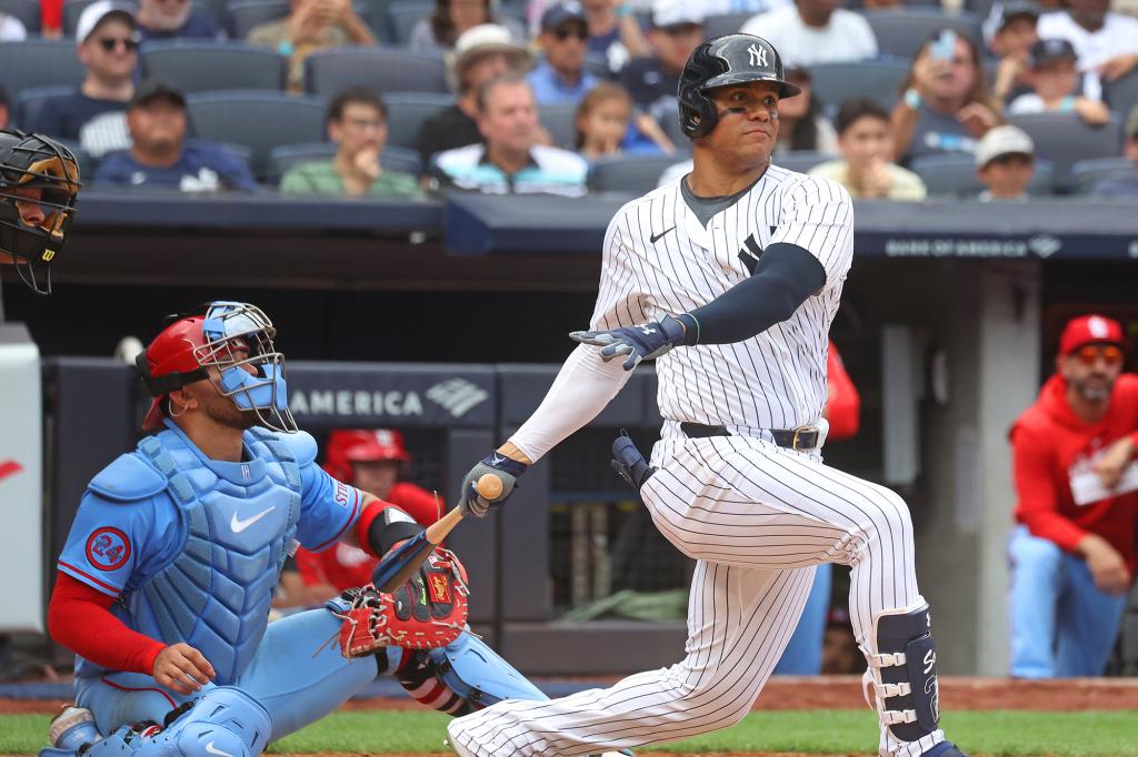 Juan Soto went 1-for-5 with two strikeouts during the Yankees' loss to the Cardinals on Aug. 31.