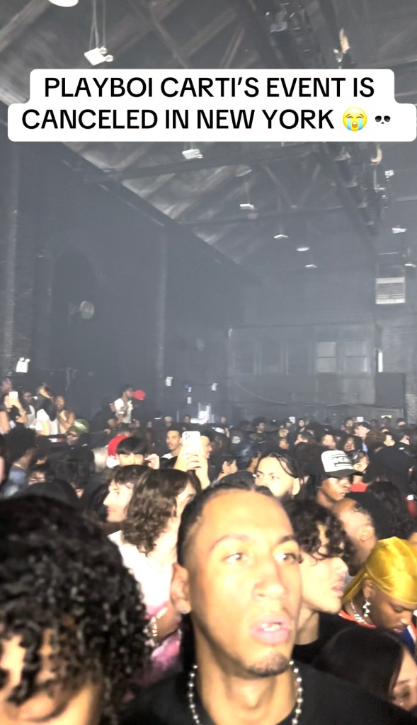 Fans inside of the Brooklyn Warehouse for the Playboi Carti event.