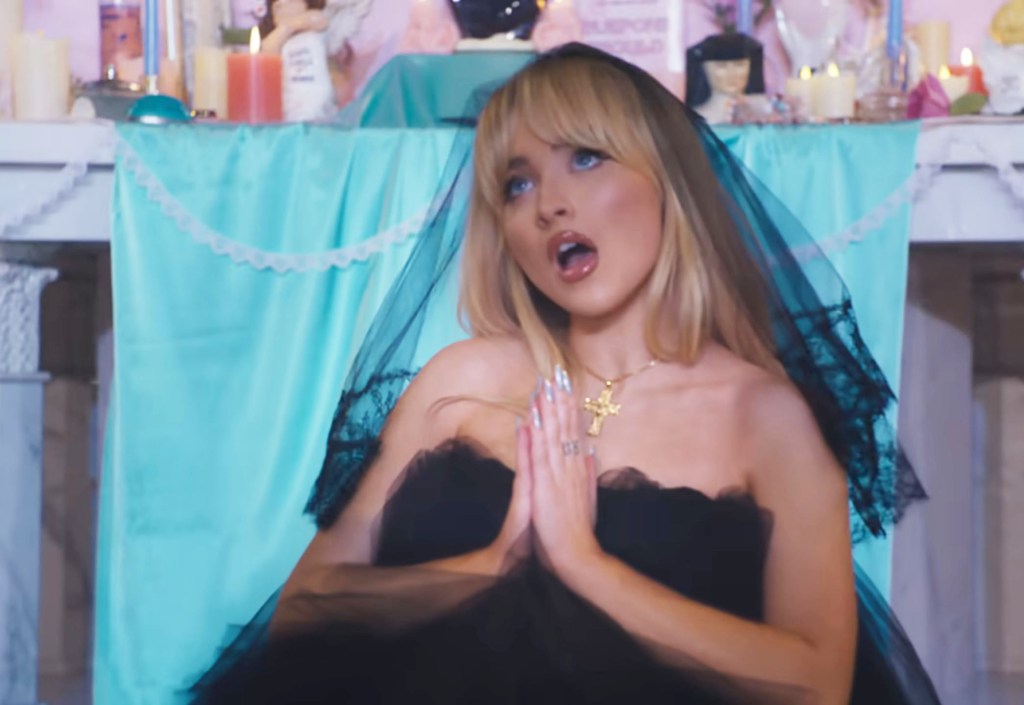 Sabrina Carpenter in church music video