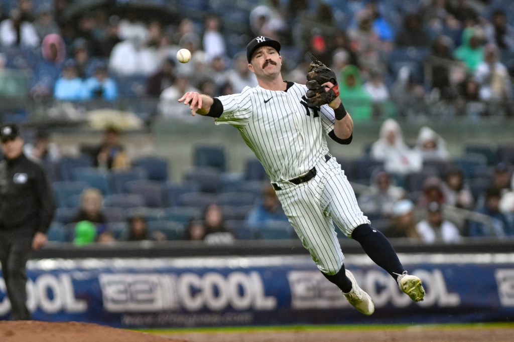 Jon Berti will start at first base for the Yankees Monday night in ALDS Game 2 vs. the Royals.