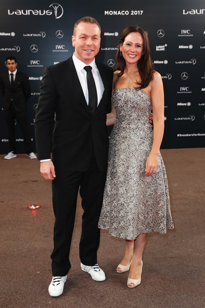 Sir Chris Hoy and his wife Sarra attend the 2017 Laureus World Sports Awards at the Salle des Etoiles in Monte Carlo, Monaco on Feb. 14, 2017.