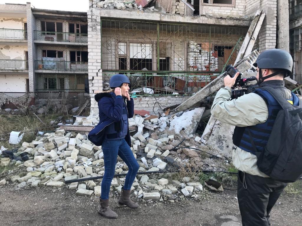 Pictured: CNN 's Clarissa Ward   in Ukraine in November 2019 .