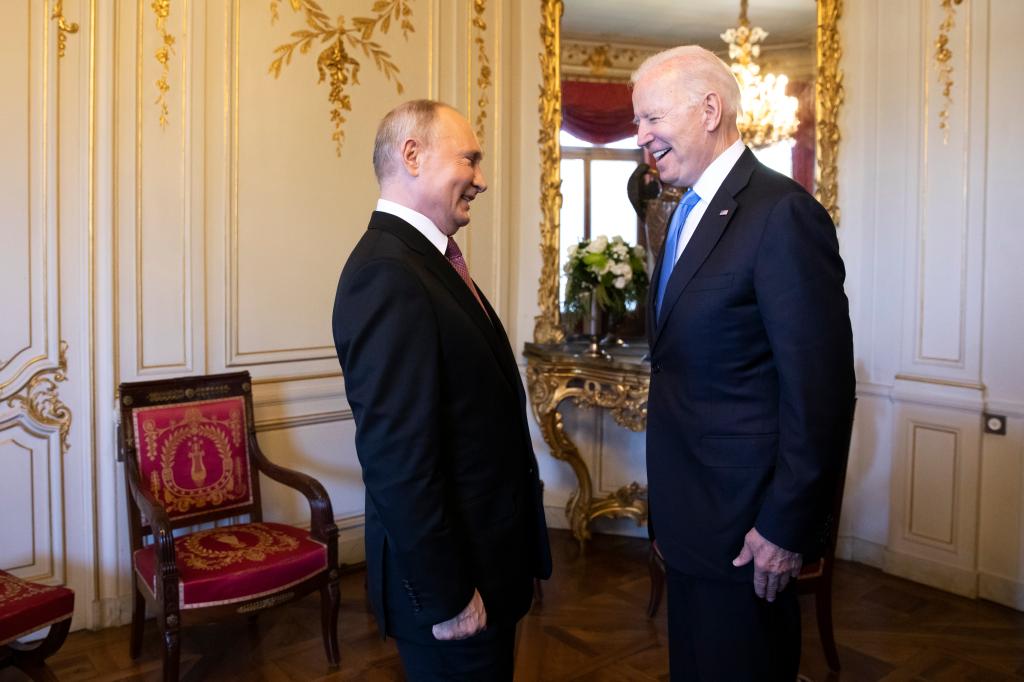 Joe Biden meets Vladimir Putin.