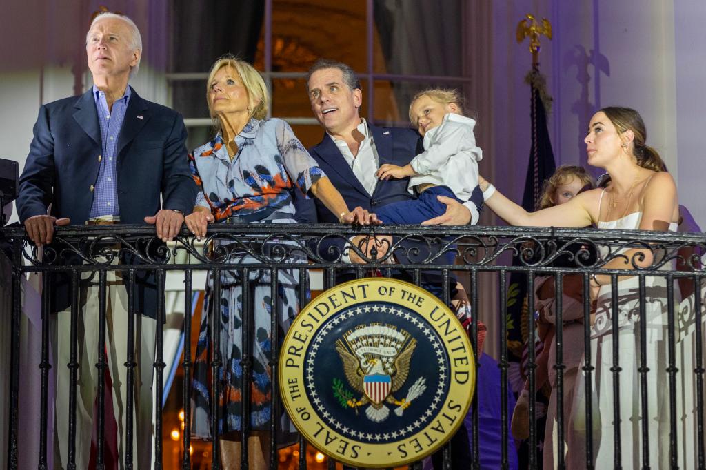 Joe Biden, Jill BIden, Hunter Biden and Beau Biden and Naomi Biden in January 2021.