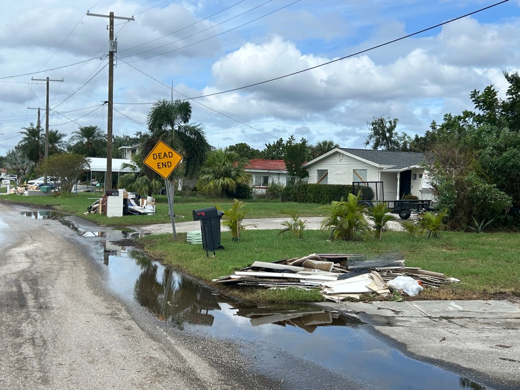 In Ruskin, Florida, at Cockroach Bay - on the south side of Tampa Bay - the cleanup from Hurricane Helene was halted by evacuation orders for Hurricane Milton Tuesday, Oct. 8, 2024.