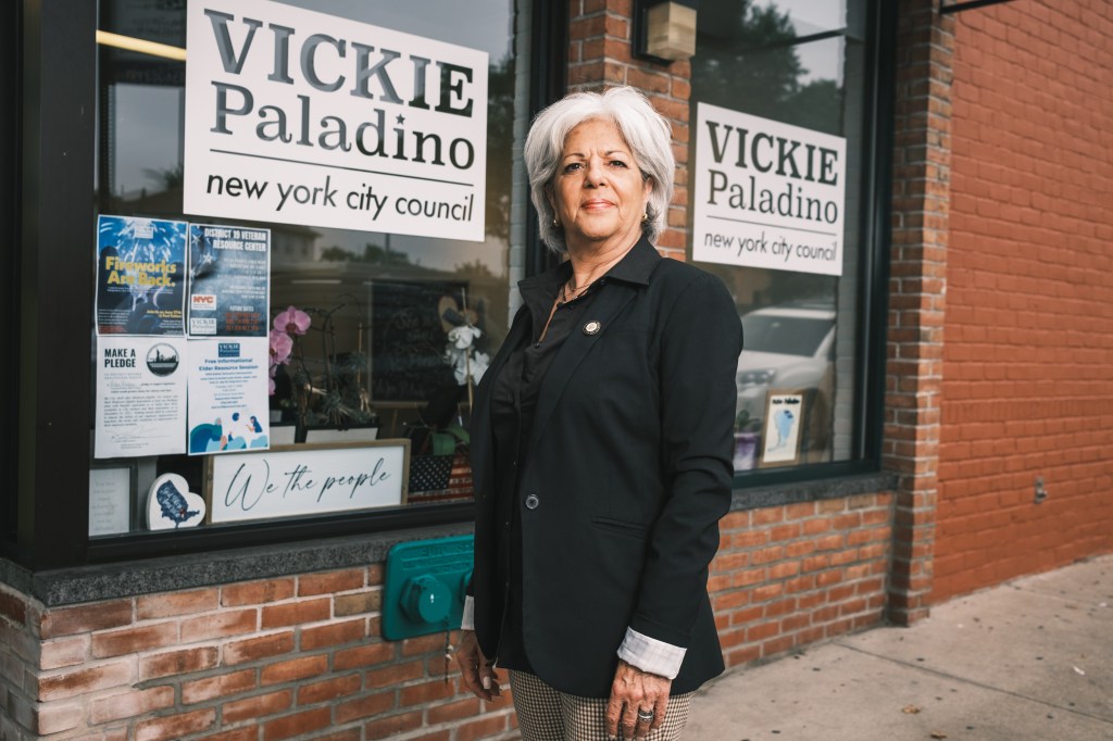 New York City Council Member Vickie Paladino outside her office in Whitestone, Queens. 
