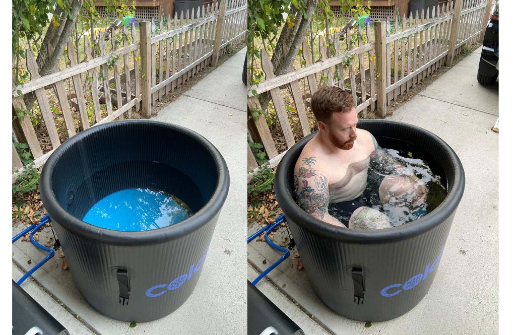 A man relaxing in a bathtub