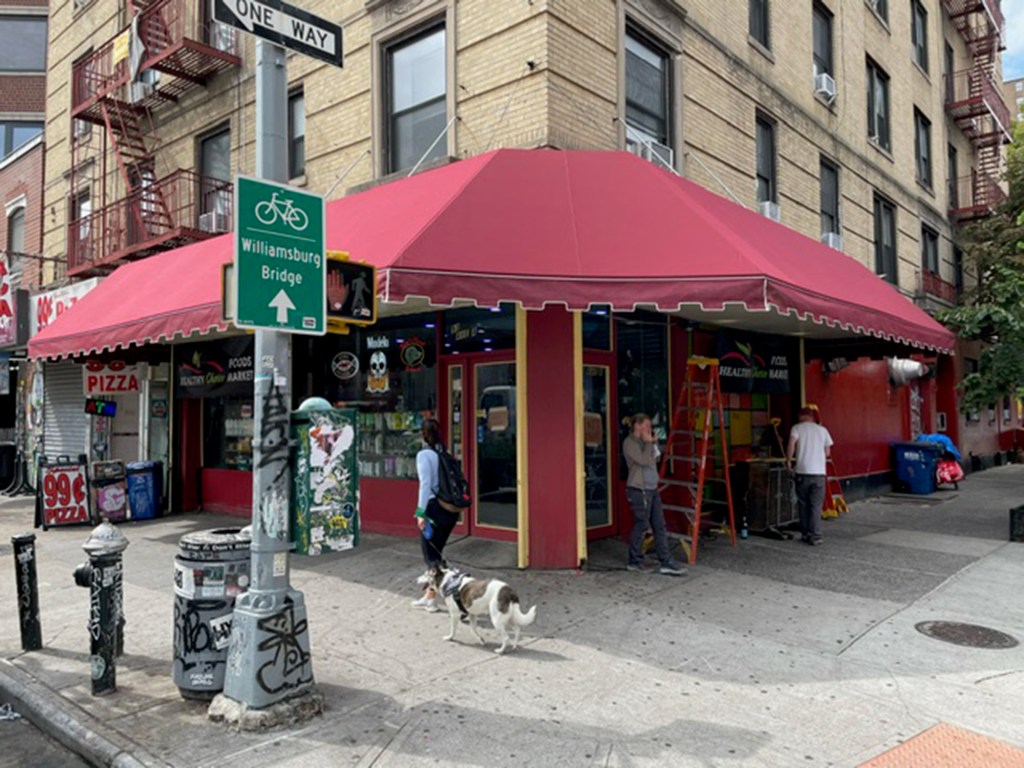 Avenue A and 6th Street, East Village, dressed as Benny's Burritos for "Caught Stealing." 