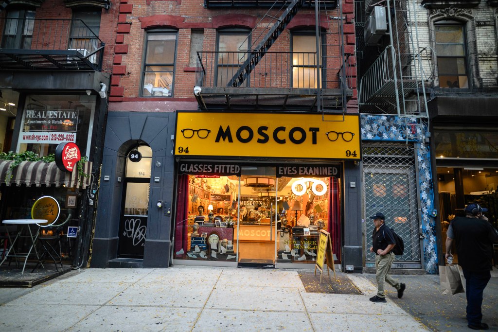 Exterior Moscot flagship on Orchard Street. 