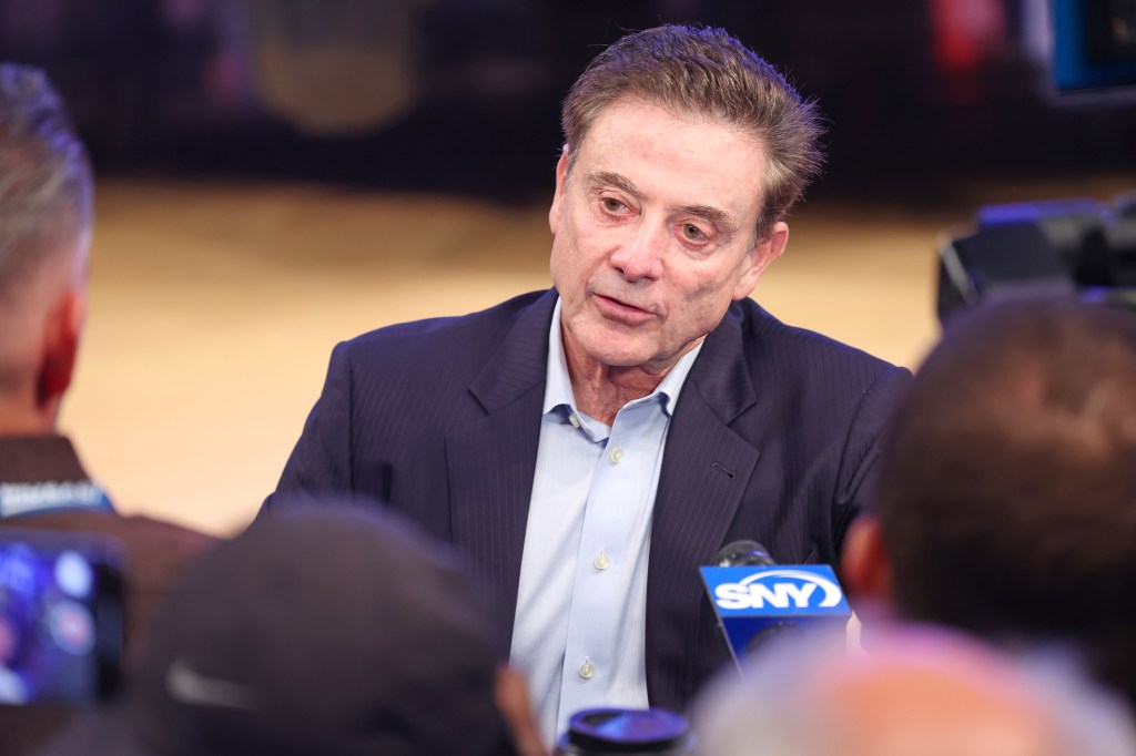 St John's coach Rick Pitino answers reporters' questions during Big East Media day on Wednesday, October 23, 2024. 