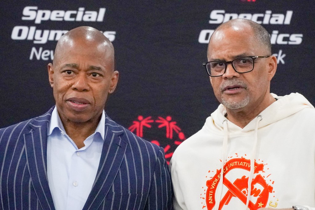 NYC Mayor Eric Adams spoke briefly at event for the Special Olympics, held at Jacob Javits Center.