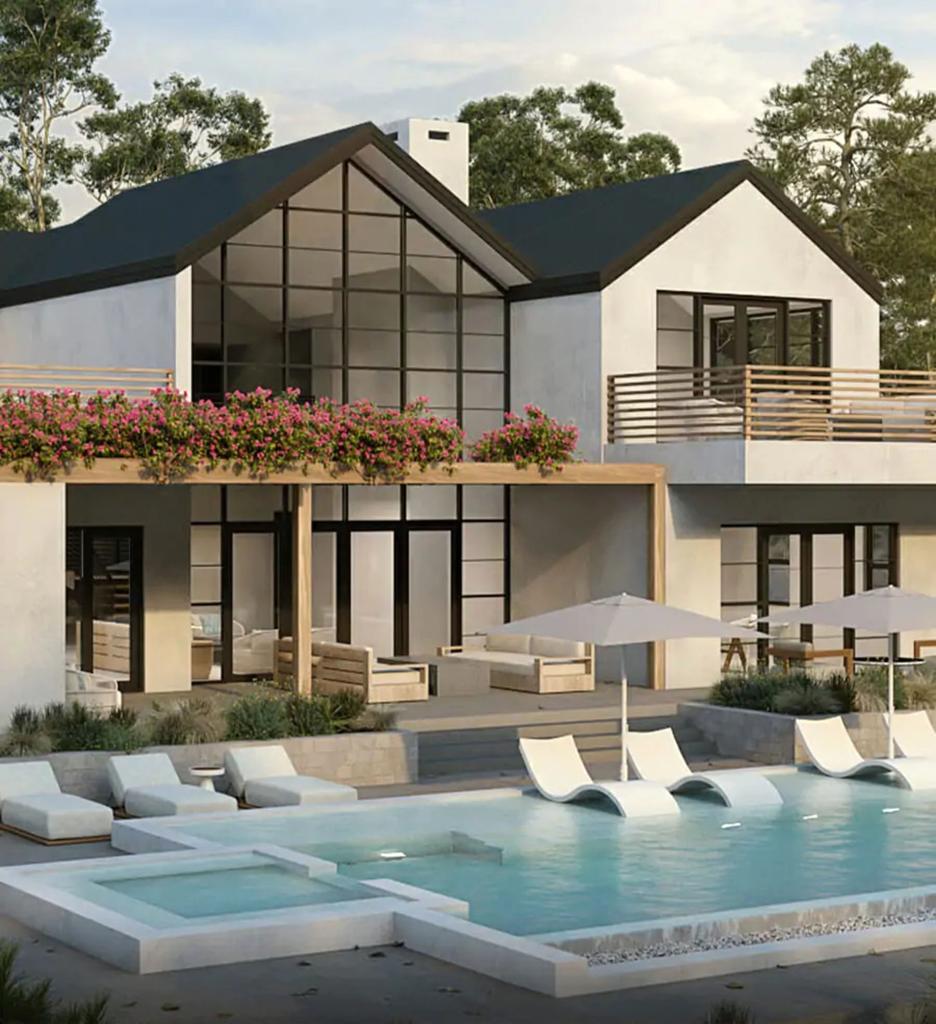 A rendering of one of the luxe private villas inside the CostaTerra compound is seen above. The Mirror reports that prices start at a whopping $4.7 million (£3.6million).