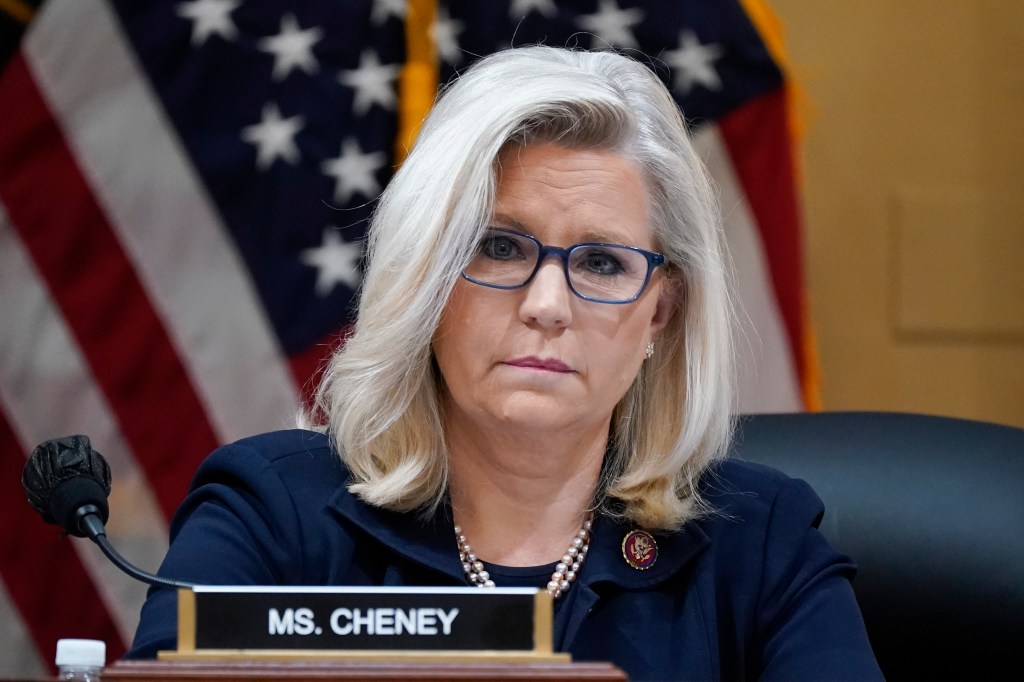 Rep. Liz Cheney, R-Wyo., listens as the House select committee investigating the Jan. 6 attack on the U.S. Capitol holds a hearing at the Capitol in Washington, June 28, 2022.