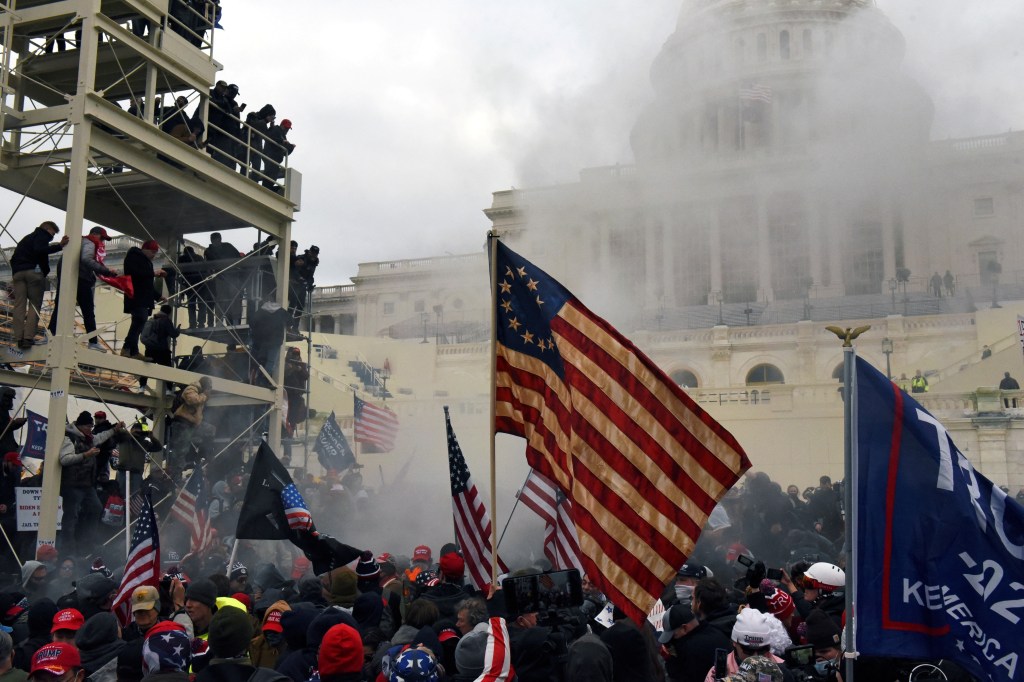 Supporters of U.S. President Donald Trump protest in front of the U.S. Capitol Building in Washington, U.S. January 6, 2021. 