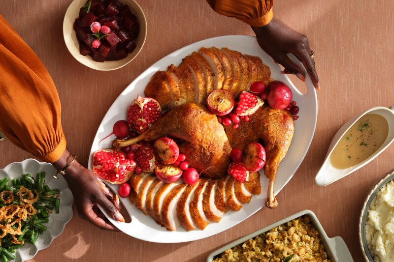 Plate of Target's Thanksgiving meal for four people, offered for $20