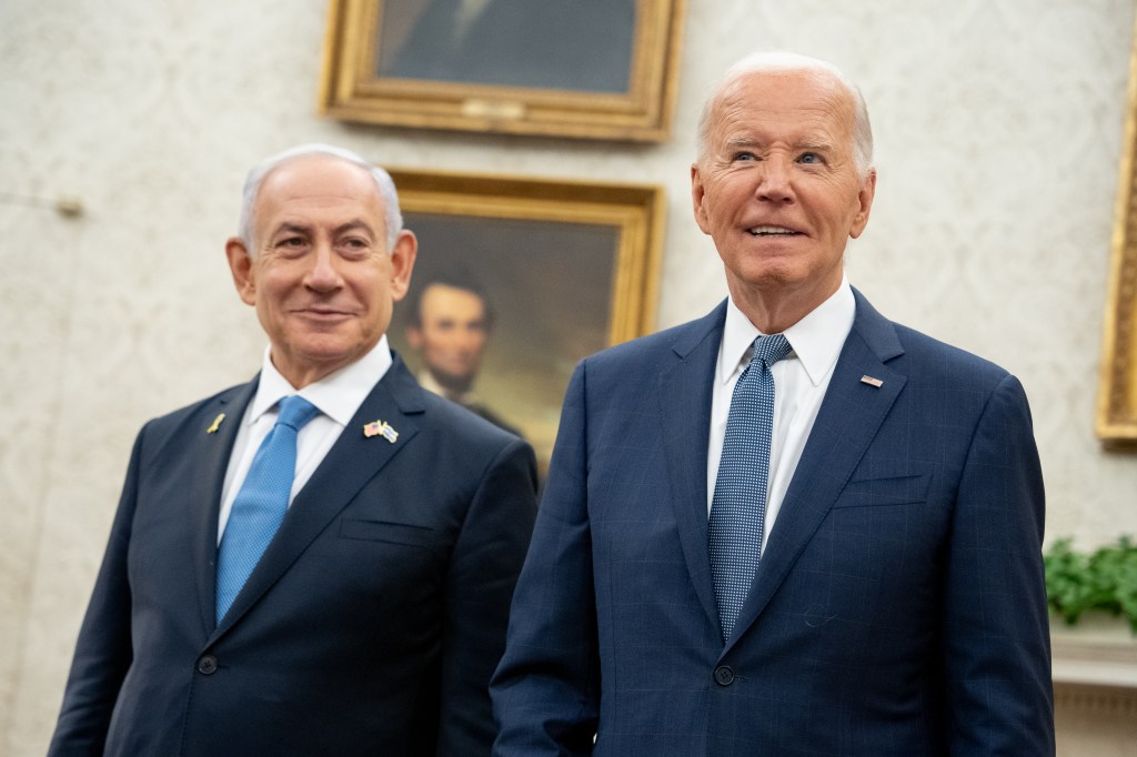 Joe Biden and Benjamin Netanyahu in July at the White House.