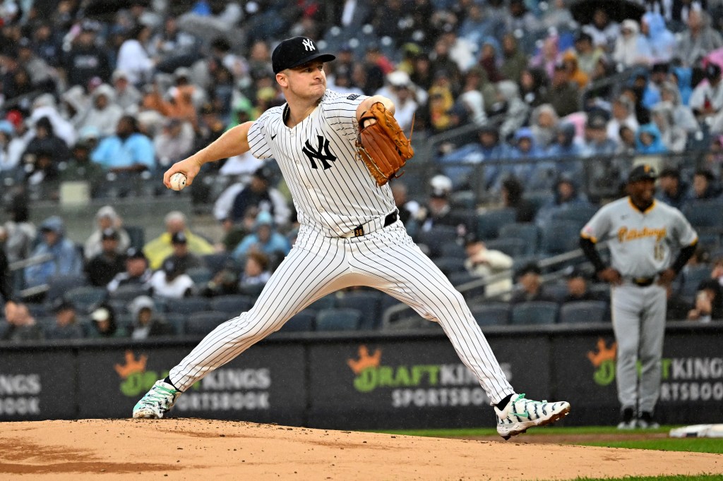 Yankees pitcher Clarke Schmidt (36) delivers the ball