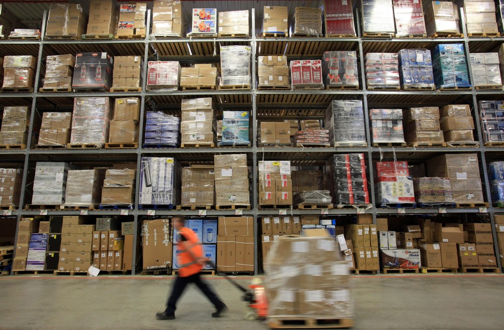 Staff at the Amazon Swansea fulfilment centre process orders as they prepare for what is expected to be their busiest Christmas on record on November 26, 2010 in Swansea, Wales.