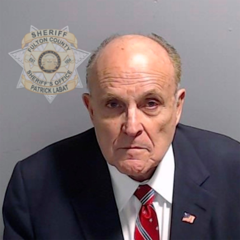 Rudy Giuliani mug shot.