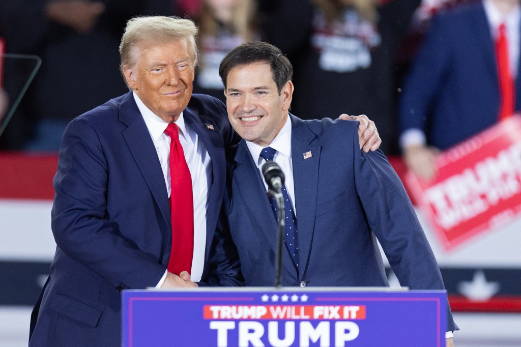 Sen. Marco Rubio joined Trump on stage during his Raleigh rally.