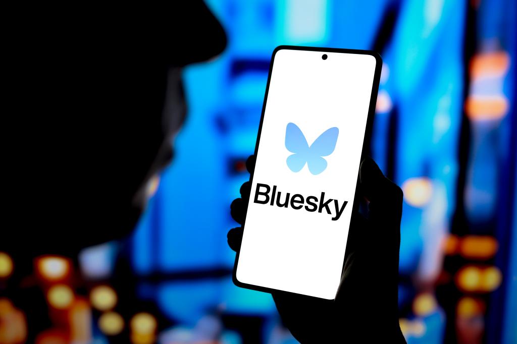 Bluesky logo on a smartphone.