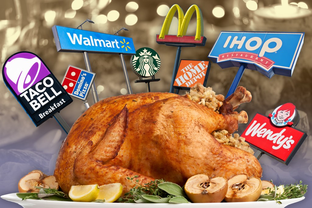 These are the national chains open or closed on Thanksgiving.