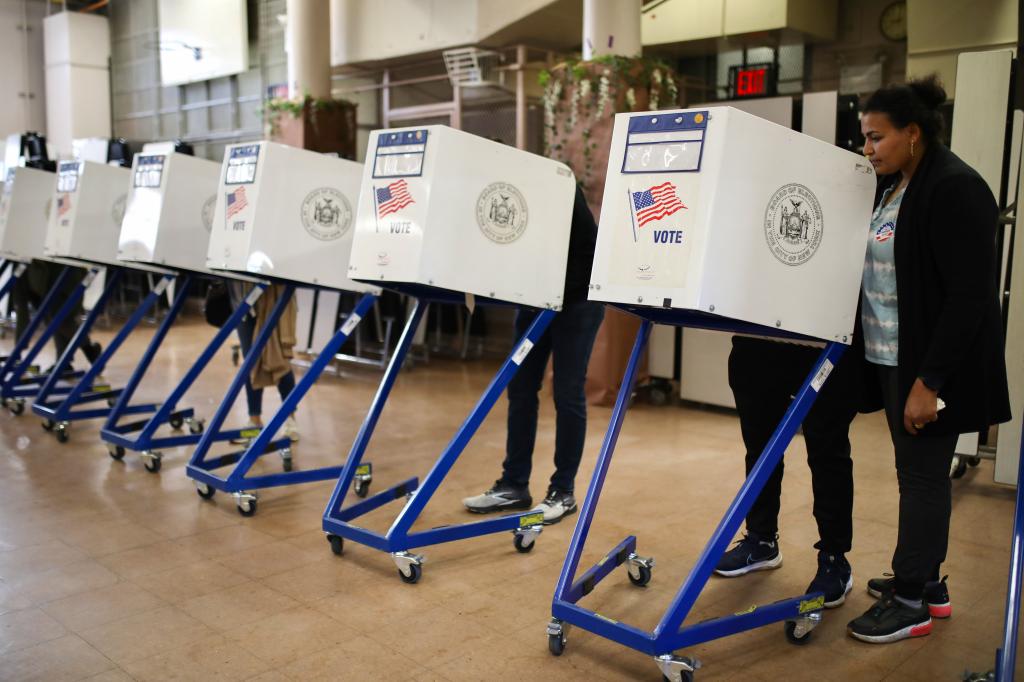 American citizens vote at a polling station in the Ridgewood neighborhood of Queens, New York.