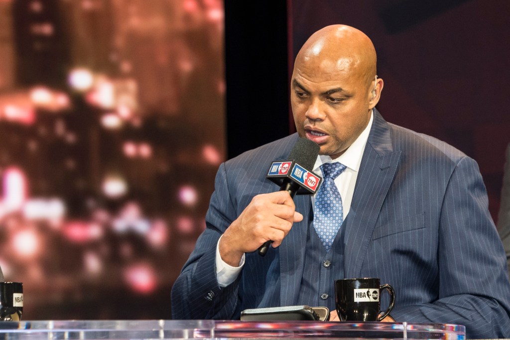 Charles Barkley pictured during a special live NBA On TNT Telecast at CES 2018 in Las Vegas, Nevada on January 11, 2018.