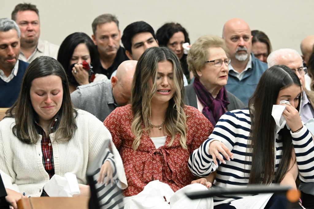 Riley's family and friends reacting to the verdict.