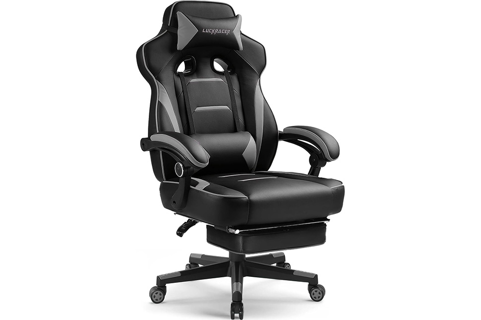 Black and grey office gaming chair