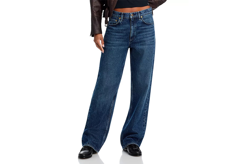 A person wearing blue jeans