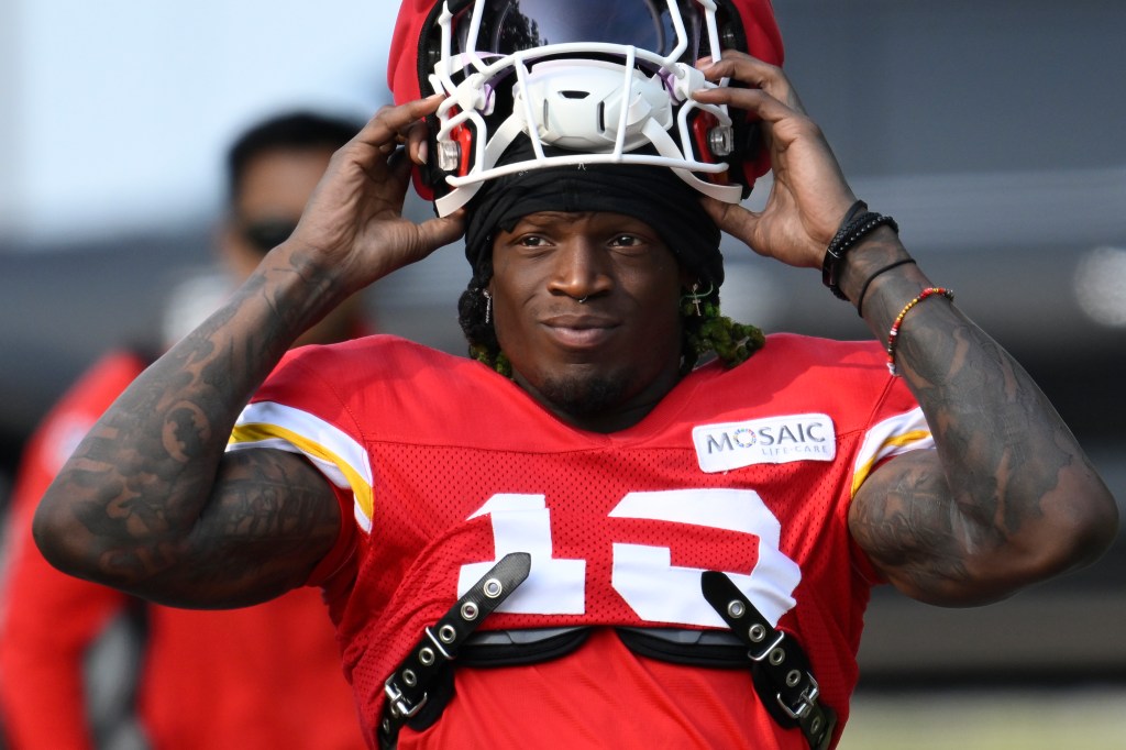 Kadarius Toney is pictured during the Chiefs' training camp in July.