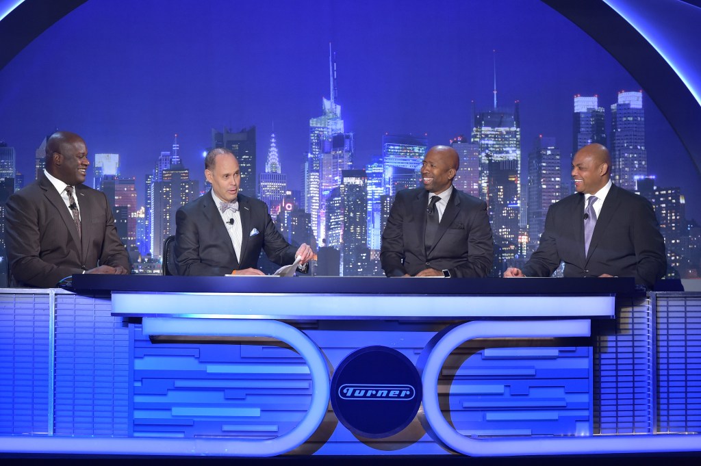 (From left) Shaquille O'Neal, Ernie Johnson, Kenny Smith and Charles Barkley in 2015.