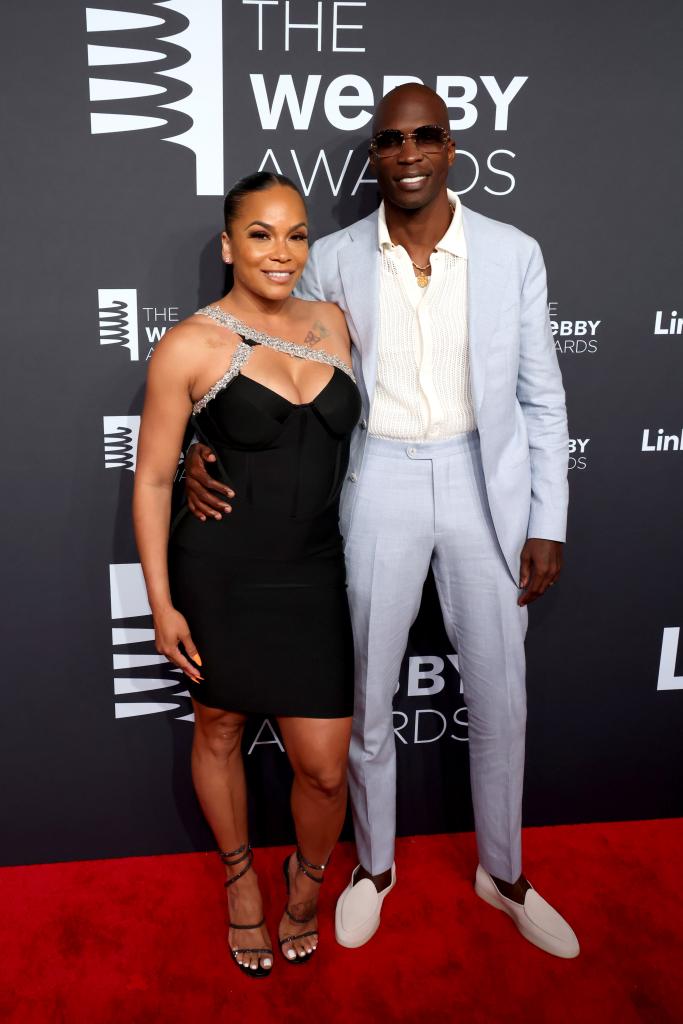 Sharelle Rosado and Chad Ochocinco Johnson attends the 28th Annual Webby Awards at Cipriani Wall Street on May 13, 2024 in New York City.  